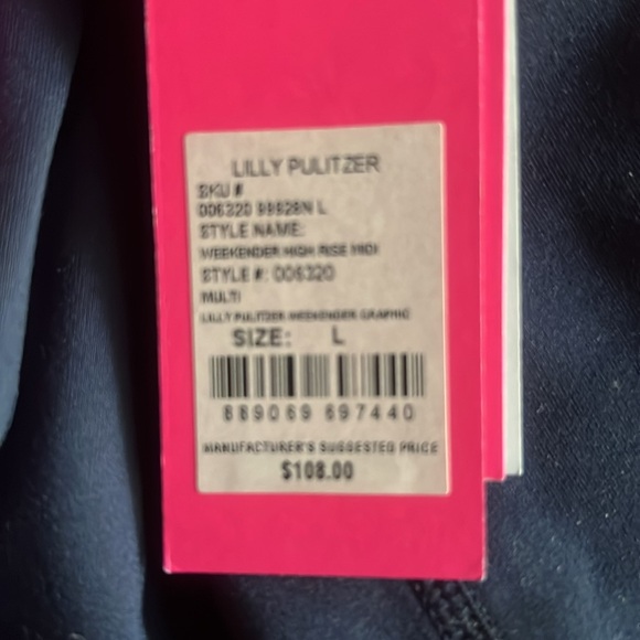NWT Lilly Pulitzer Weekender High Rise Midi Leggings GRAPHIC VERY RARE NWT - Picture 5 of 5